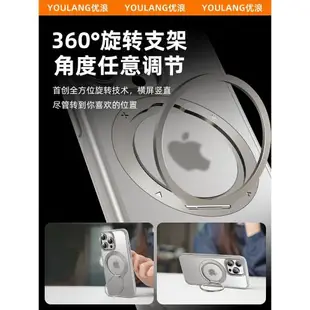 360°支點殼蘋果15Pro手機殼自帶支架可旋轉iPhone15Promax新款適用15保護套磨砂Magsafe磁吸透明防摔q1外殼