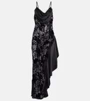 [Rodarte] Rodarte Asymmetrical bias slip dress AU 20 black