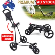 2024 New Foldable Golf Buggy Trolley Cart Push Pull 3 Wheels Aluminum Cart
