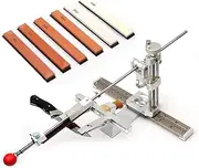 [KETIPED] Professional Knife Sharpener with 6 Whetstones,360° Flipping Angle Adjustable Design,Fixed-Angle High Precision Grinder Sharpening with Dual Clamps,072SV
