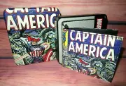 MENS MARVEL CAPTAIN AMERICA BIFOLD SLIMFOLD WALLET WITH COLLECTIBLE TIN GIFT BOX