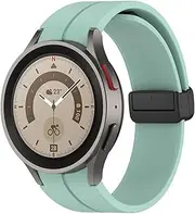 [SUPENG] Strap Compatible with Samsung Watch 4/5 40 44mm Watch 5 Pro 45mm Band Silicone Magnetic Buckle Compatible with Galaxy Watch 4 Classic 42 46mm (Color : Light Green, Size : Galaxy Watch 5 40mm)