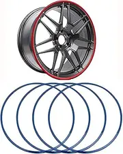 Wheel Protector 17-22 Inch Light Alloy Wheel Edge Rim Protectors, Adhesive Modification Edge Trim Strip, 4PCS Automobile Wheel Hub Anti-collision Protection Ring, For All Ca(Size:22 inches,Color:blue)