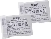 [MINSHI] EN-EL14、EN-EL14A (2 Pack) Batteries Intended for Nikon Replacement Battery D3200 【7.4V/1500mAh】 High Capacity High Efficiency Compatible Camera Battery MSAU 2024JBI