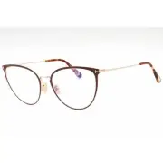 Tom Ford Women's Eyeglasses Matte Brown Metal Cat Eye Frame FT5840-B 046