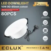 80PCS 10W 90mm Cutout LED Ceiling Downlight Tri-color with AU Plug LED Driver