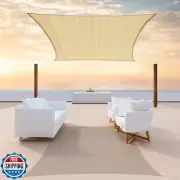 ColourTree 12' x 20' Beige Sun Shade Sail Rectangle CTSLR1220 - Canopy Mesh F