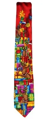 Men's Jerry Garcia Necktie Red Blue Orange Green Christmas Presents Reindeer