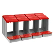 Chicken Nesting Box 4 Hole Chook Hen Poultry Roll Away Out Laying Boxes Inside Outside Hutch Modular House Coop Egg Nest Lay Perch Brooder Plastic