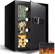 Safe box, 2.0 Cu ft Home with Fireproof Waterproof Cubic Feet, Black