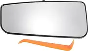 X AUTOHAUX 1 Set Tow Mirror Glass Replacement for Ford F150 2015-2022 Left Driver SideLower Part W/Backing Plate No.FL3Z17K707V Real Glass Plastic