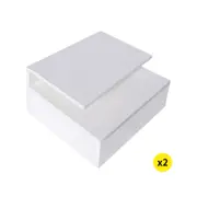 Levede 2x LED Floating Bedside Table White