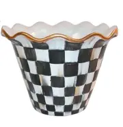 Mackenzie Childs Courtly Check Ceramic Planter