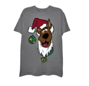 Scooby Tee - Scooby Doo w/ Santa Hat Men's T-Shirt - Charcoal Grey - (S 34-36)