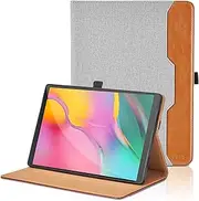 Case for Samsung Galaxy Tab A 10.1 2019 (SM-T510/SM-T515) - [Hand Strap] Multi Angle Viewing Stand PU Leather Tablet Case - Grey