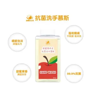 【白魔女工坊】甜密蘋果香抗菌洗手慕斯500mlx4(蘋果味-補充瓶)