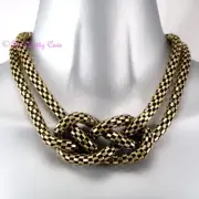 Debenhams Deco Burnt Gold Rustic Mesh Vintage Celtic Knot Collar Choker Necklace
