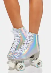 [C7skates] Holographic Silver Donna Quad Skates