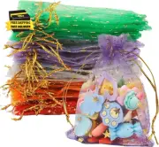 Moon Star Organza Bags 4X5, 50 Pcs Mesh Bags Drawstring, Small Mesh Gift Bags, D