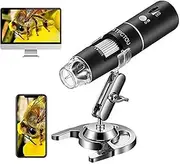 [STPCTOU] Wireless Digital Microscope 50X-1000X 1080P Handheld Portable Mini WiFi USB Microscope Camera with 8 LED Lights for iPhone/iPad/Smartphone/Tablet/PC