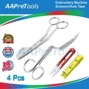 Embroidery Duckbill or Double CVD Scissors+Thread cutter/YELLOW Ruler Tape USA