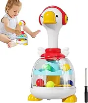 Interactive Ball Popper Toy - Duck Popping Ball Spinner Toy,Sound and Light Ball Jumping Spinner Interactive Rebound Design for Home