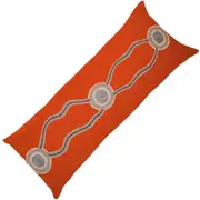 Bandhini Design House Dreamtime Rust Long Lumber Cushion