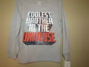 CARTER'S Size 4T COOLEST BROTHER IN THE UNIVERSE Long Sleeve GRAY Shirt