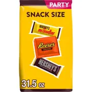 and REESE'S Assorted Chocolate Flavored Snack Size, Candy Party Pack, 31.5 Oz