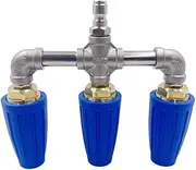 Triple Turbo Nozzle Pressure Washer,360° Rotating Nozzle Triple Nozzle Pressure 1/4" with Connecto Nozzle Washer,Turbo Quick