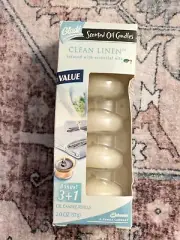 NEW Glade CLEAN LINEN Scented Oil Candles 1 Pack of 4 Refills