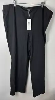 NWT Eileen Fisher Washable Crepe Viscose Slim Bootcut Pant Plus Size 3X Black