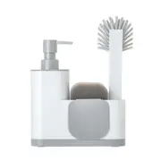 4pc Vigar Rengo Monobloc Sink Caddy/Dish Brush/Sponge w/ Dispenser Set White