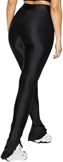 [AIDAYOU] Flare Glossy Leggings Pant Split Front Long Stretched Shiny Sports Leggings