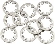 Musiclily Pro Stainless Steel M8 Pots Mounting Star Lock Washers for Metric Guitar Bass Potentiometers, Original (Set of 10)