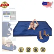 Royal Blue Non-Slip Baby Play Mat - 59x39" Thick Memory Foam Tummy Time Mat