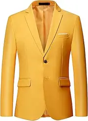 [Maiyifu-GJ] Men's Formal Slim Fit Suit Jacket Business Casual 2 Button Sport Coats Tuxedos Jacket for Wedding Prom Party