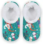 [Caihoyu] House Slippers for Kids Girls Boys Coral Fleece Anti-Skid Sole Lightweight House Slipper Socks Bedroom Home Office Travel Yoga