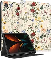 Uppuppy for Samsung Galaxy Tab A8 Case 10.5 Inch Kids Cute Girls Folio Women Flower Girly Kawaii Pretty Teen Floral Unique Tablet Cover for Samsung A8 Tab Cases SM-X200/X205/X207