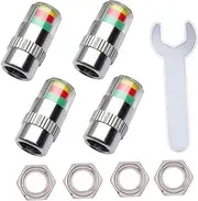 SWOOMEY 1 Set Tire Pressure Monitoring Valve Caps Three Color Indicators for Car Pressure Durable Theft Design Increases Safety and Efficiency