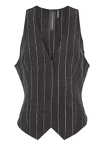 Norma Kamali Striped Stretch-jersey Vest - Black - M (UK12 / M) M (UK12 / M)