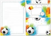 Writing Paper Set Letter Pad with Envelope for Boys Children Football Children's Motif Letter Paper Pad Lined (A5 Pad with 25 Sheets + 15 Envelopes)