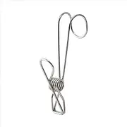 10xStainless Steel Clothes Pegs Hooks Long Tail Clip Hanging Clips Clamps