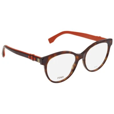 New Authentic FENDI FF 0275 086 Dark Havana Optical Frame Eyeglasses 52mm
