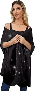 [REEMONDE] Womens Luxurious Soft Satin Long Chiffon Bridal Scarf Shawl Wraps Pashmina for Evening Party