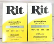 RIT Golden Yellow All Purpose Dye 1/8oz (2 boxes) Cotton Wool Nylon Fabric