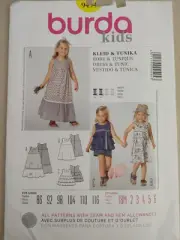 Burda Kids Pattern 9494 Child Toddler Sleeveless Dress Pattern Sizes 18m - 6