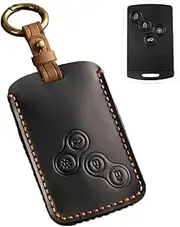 Leather Car Key Case Cover Compatible For Renault Megane 2 3 Clio Scenic Duster Kaptur Captur Logan Laguna Zoe Koleos Danilo Nema Fluence(Style 1)