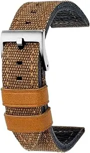 [AMGHCGTEEW] 22mm 24mm Fit For Breitling fossil Fit For Hamilton handmade canvas leather bottom watch strap men's retro watchband bracelet