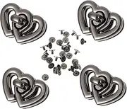 WHAMVOX 4pcs Handbag Mini Locks Heart Shape Turn Locks Metal for Luggage Bag Hardware